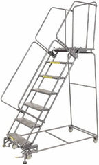 Ballymore - 103" 7 Step Ladder - 450 Lb Capacity, 70" Platform Height, 24" Base Width x 62" Depth, Heavy-Duty Serrated Grating - A1 Tooling