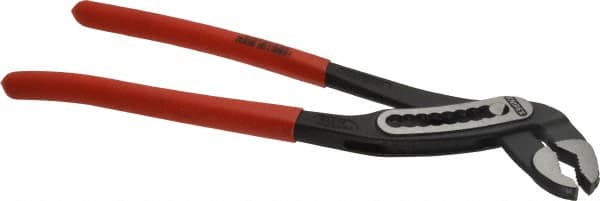 Knipex - 12" OAL, 2-3/4" Max Capacity, 9 Position Water Pump Tongue & Groove Pliers - Self-Gripping V-Jaws, Alligator Jaw Head, Plastic Dipped Handles - A1 Tooling