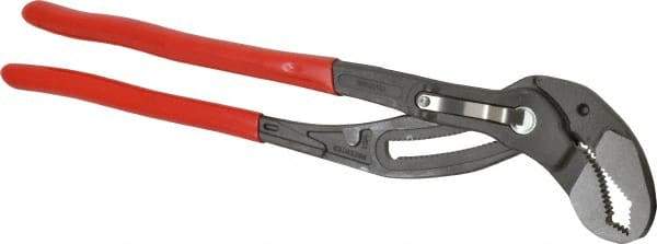 Knipex - 16" OAL, 3-1/2" Max Capacity, 27 Position Water Pump Tongue & Groove Pliers - Standard V-Jaws, Standard Head, Plastic Coated Handles - A1 Tooling