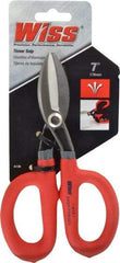 Wiss - 1-3/4" Length of Cut, Straight Pattern Tinner's Snip - 7" OAL, Cushion Grip Handle, 23 AWG Steel Capacity - A1 Tooling