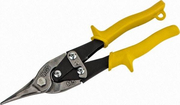 Wiss - 1-3/8" Length of Cut, Straight Pattern Aviation Snip - 9-3/4" OAL, Nonslip Textured Grip Handle, 18 AWG Steel Capacity - A1 Tooling