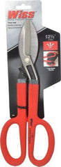 Wiss - 3" Length of Cut, Straight Pattern Tinner's Snip - 12-1/2" OAL, Cushion Grip Handle, 20 AWG Steel Capacity - A1 Tooling