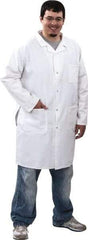 PRO-SAFE - Size XL White Lab Coat - Polyester and Cotton, Snap Front, Open Wrists, (2 Pass Through Pockets and Front Chest and Hip Pocket) - A1 Tooling