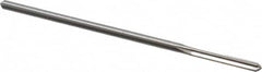 Alvord Polk - #25 High Speed Steel 4 Flute Chucking Reamer - Straight Flute, 0.143" Straight Shank, 1" Flute Length, 4" OAL - A1 Tooling