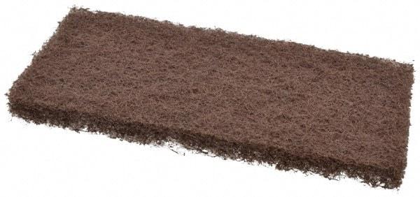 3M - 10" Long x 4-5/8" x 1" Thick Wide Scouring Pad - Heavy-Duty, Brown - A1 Tooling