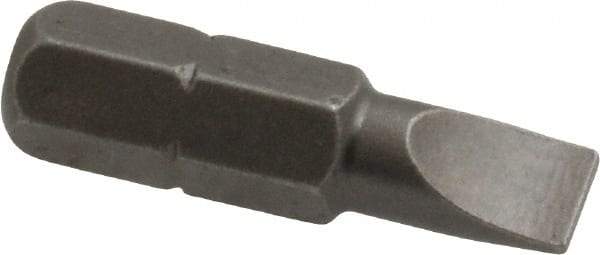 Apex - 0.216" x 0.036" Blade, 1/4" Drive Slotted Screwdriver Bit - 1" OAL, Insert Bit - A1 Tooling