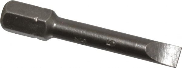 Apex - 3/16" x 0.034" Blade, 1/4" Drive Slotted Screwdriver Bit - 1-1/2" OAL, Insert Bit - A1 Tooling