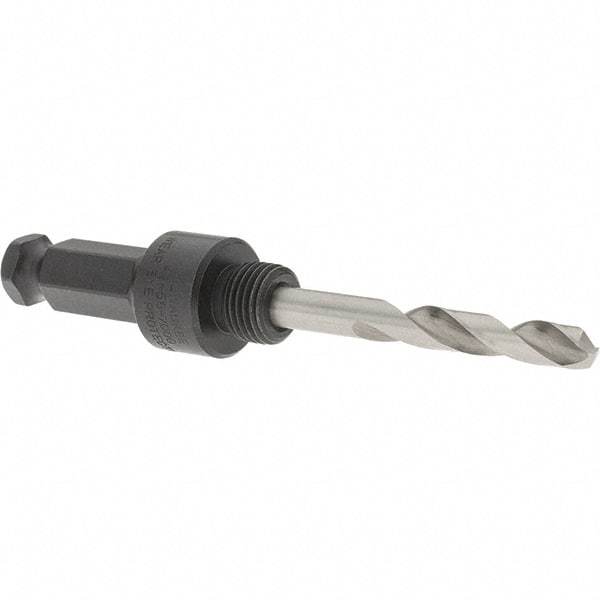 Milwaukee Tool - 5/8 to 1-3/16" Tool Diam Compatibility, Straight Shank, Steel Integral Pilot Drill, Hole Cutting Tool Arbor - 1/2" Min Chuck, Hex Shank Cross Section, Threaded Shank Attachment, For Hole Saws - A1 Tooling