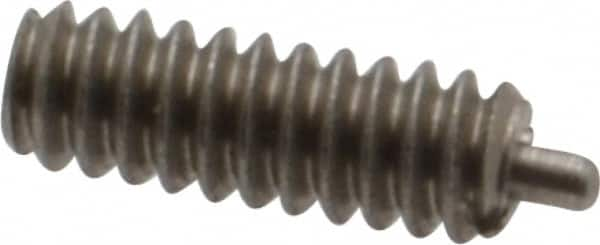 Gibraltar - 6-32, 3/8" Thread Length, 1/16" Plunger Projection, Stainless Steel Threaded Spring Plunger - 0.045" Max Plunger Diam, 3/8" Plunger Length, 1 Lb Init End Force, 1.6 Lb Final End Force, 0.035" Hex - A1 Tooling