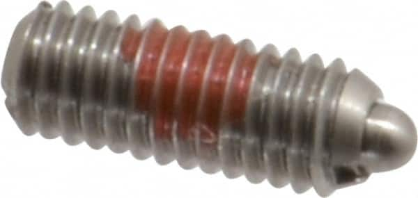 Gibraltar - 10-32, 3/4" Thread Length, 1/8" Plunger Projection, Stainless Steel Threaded Spring Plunger - 0.092" Max Plunger Diam, 3/4" Plunger Length, 2.9 Lb Init End Force, 11.1 Lb Final End Force, 0.0625" Hex - A1 Tooling