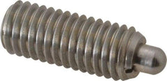 Gibraltar - 1/2-13, 1-1/4" Thread Length, 1/4" Plunger Projection, Stainless Steel Threaded Spring Plunger - 1/4" Max Plunger Diam, 1-1/4" Plunger Length, 2.7 Lb Init End Force, 9.3 Lb Final End Force, 0.1562" Hex - A1 Tooling