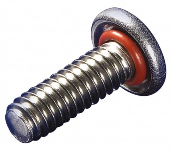 APM HEXSEAL - #8-32, 1" Length Under Head, Pan Head, #2 Phillips Self Sealing Machine Screw - Uncoated, 18-8 Stainless Steel, Silicone O-Ring - A1 Tooling