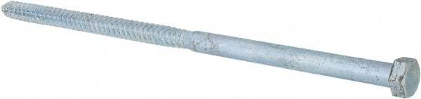 Value Collection - 1/2" Screw, 12" Length Under Head, Steel, Hex Head Lag Screw - Zinc Plated, Grade 2 - A1 Tooling