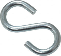 Made in USA - 3/16" Opening, Low Carbon Steel Electrogalvanized S-Hook - 17 Lb Capacity, 3/8" ID, 0.117" Wire, 1-1/4" OAL - A1 Tooling