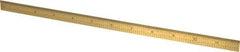 Fowler - 12" Long, 1/100, 1/64, 1/32, 1/10" Graduation, Flexible Steel Rule - 5R Graduation Style, 1/2" Wide, Yellow, Titanium Finish - A1 Tooling