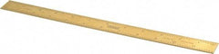 Fowler - 12" Long, 1/64, 1/32" and 0.5, 1mm Graduation, Rigid Steel Rule - English/Metric Graduation Style, 1/2" Wide, Yellow, Titanium Finish - A1 Tooling