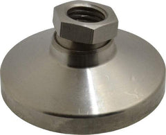 Gibraltar - 2721 kg Capacity, M16 Thread, 31.7mm OAL, Steel Stud, Tapped Pivotal Socket Mount Leveling Pad - 63.5mm Base Diam, Stainless Steel Pad, 22mm Hex - A1 Tooling