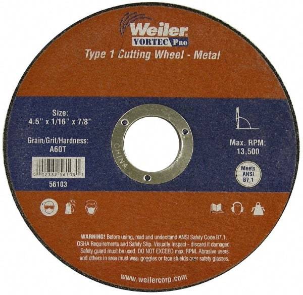 Weiler - Cutoff Wheel - Use with Angle Grinders - A1 Tooling