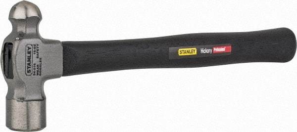 Stanley - 1 Lb Head High Carbon Steel Ball Pein Hammer - Hickory Handle, 14" OAL - A1 Tooling