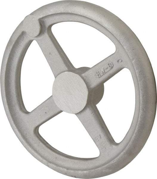 Morton Machine Works - 8", 4 Spoke Straight Handwheel - 1.9" Hub, Aluminum, Plain Finish - A1 Tooling