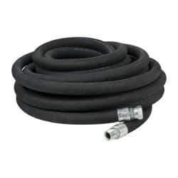 Made in USA - 50' Long, 3/4" Fitting, Boss Female x Male Fitting, -40 to 212°F, Nitrile High Temp & High Pressure Hose - 3/4" Inside x 1-1/4" Outside Diam, Black, 750 psi - A1 Tooling