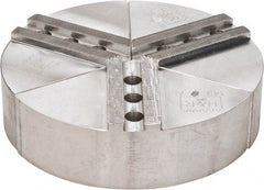 H & R Manufacturing - 8" Chuck Capacity, 1.5mm x 60° Serrated Attachment, Round Soft Lathe Chuck Jaw - 3 Jaws, Aluminum, 1" Btw Mount Hole Ctrs, 4" Long x 8" Wide x 2" High, 0.551" Groove, 12mm Fastener - A1 Tooling