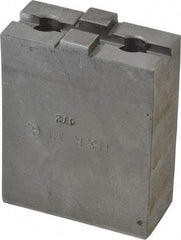 H & R Manufacturing - 6" Chuck Capacity, Tongue & Groove Attachment, Square Soft Lathe Chuck Jaw - Steel, 1-1/2" Btw Mount Hole Ctrs, 2-5/8" Long x 1-1/4" Wide x 3-3/8" High, 5/16" Groove - A1 Tooling