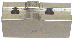 H & R Manufacturing - 8" Chuck Capacity, Tongue & Groove Attachment, Square Soft Lathe Chuck Jaw - Steel, 1-3/4" Btw Mount Hole Ctrs, 3-1/2" Long x 1-1/2" Wide x 3-3/8" High, 5/16" Groove - A1 Tooling