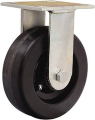 Hamilton - 6" Diam x 2" Wide x 7-1/2" OAH Top Plate Mount Rigid Caster - Phenolic, 1,200 Lb Capacity, Straight Roller Bearing, 4 x 4-1/2" Plate - A1 Tooling