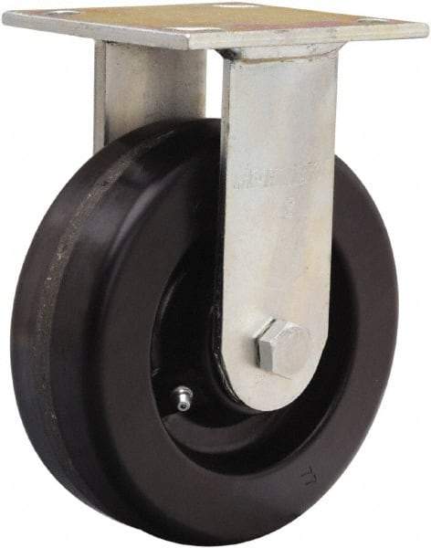 Hamilton - 6" Diam x 2" Wide x 7-1/2" OAH Top Plate Mount Rigid Caster - Phenolic, 900 Lb Capacity, Straight Roller Bearing, 4 x 4-1/2" Plate - A1 Tooling