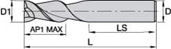 Kennametal - 0.787", 2 Flute, Single End, Solid Carbide, Corner Chamfer End Mill - 104mm OAL, 45° Helix, Right Hand Flute, 38mm LOC, Right Hand Cut - A1 Tooling