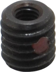 Made in USA - M3x0.50 Internal, M6x1.00 External, Metric Coarse, 6.5mm Insert Length, Thread Locking Repair Inserts - Carbon Steel, Oxide Finish, Grade 303 - A1 Tooling