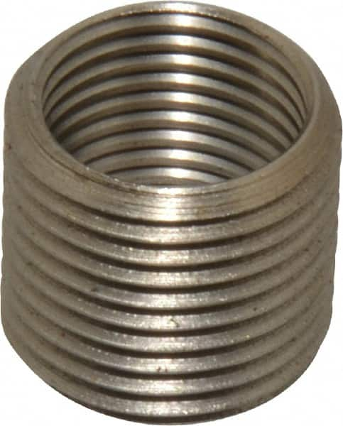 Made in USA - 5/8-18 Internal, 3/4-16 External, UNF, 11/16" Insert Length, Thread Locking Repair Inserts - Stainless Steel, Bright Finish, Grade 303 - Exact Industrial Supply