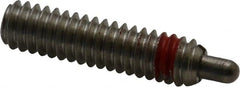 TE-CO - 1/4-20, 1" Thread Length, 3/16" Plunger Projection, Zinc Plated Stainless Steel Threaded Spring Plunger - A1 Tooling