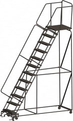 Ballymore - 153" 12 Step Ladder - 450 Lb Capacity, 120" Platform Height, 32" Base Width x 101" Depth, Heavy-Duty Serrated Grating - A1 Tooling