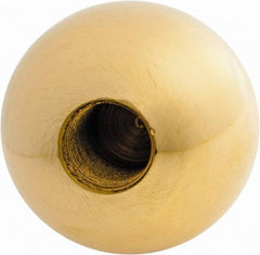 Gibraltar - 5/8-18 Thread, 1.88" Diam, Threaded Hole Ball Knob - Natural, Brass, Smooth Grip, 3/4" Hole Depth - A1 Tooling