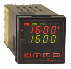 Dwyer - -350 to 4,208°F 1/16 DIN Temperature/Process Control - Dual 4-Digit LCD Display, Fuzzy Logic PID Control, 100-240 VAC/VDC - A1 Tooling