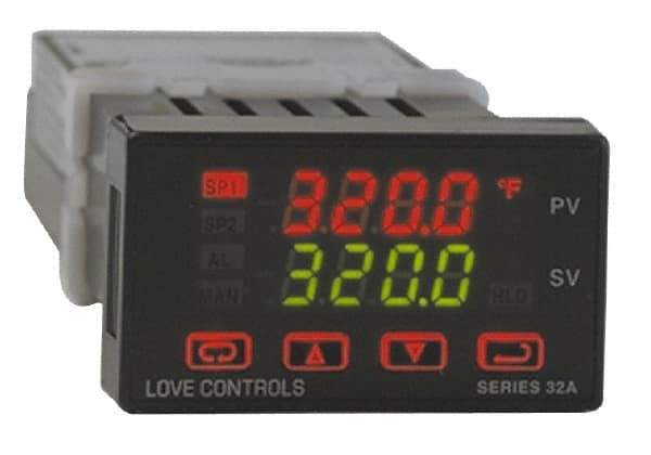 Dwyer - -350 to 4,208°F 1/32 DIN Temperature/Process Control - Dual 4-Digit LCD Display, Fuzzy Logic PID Control, 100-240 VAC/VDC - A1 Tooling