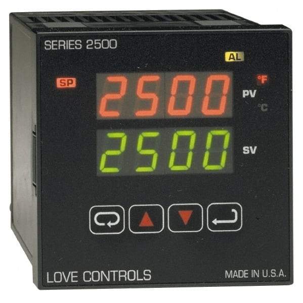 Dwyer - -350 to 2,500°F 1/4 DIN Temperature Control - Dual 4-Digit LCD Display, PID Control, 100-240 VAC/VDC - A1 Tooling