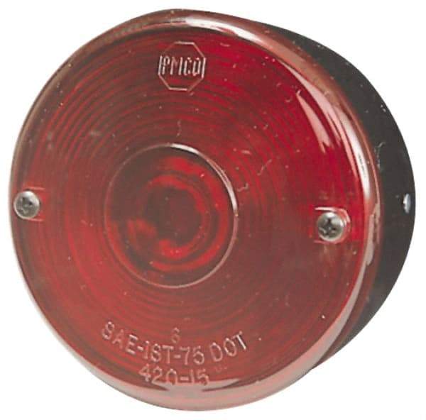 Peterson - 3-3/4" Diam, Red Lens & Reflector - Plastic, 12 Volt - A1 Tooling