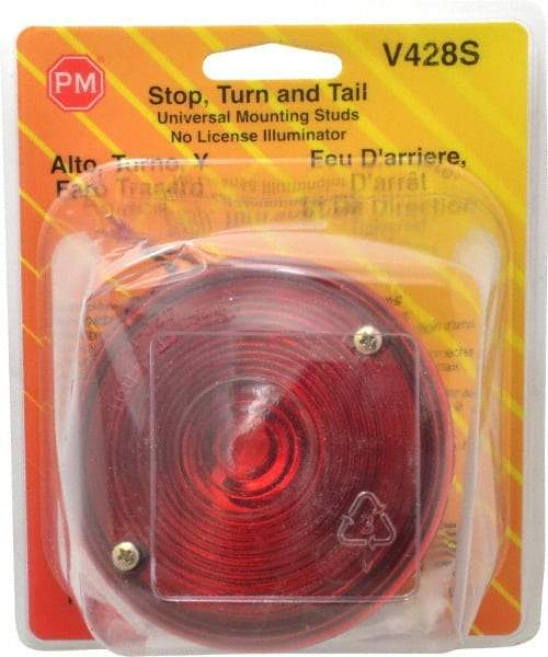 Peterson - 3-3/4" Diam, Red Lens & Reflector - Plastic, 12 Volt - A1 Tooling