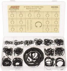 Made in USA - 337 Piece, 3/8 to 3", SpRing Assortment Steel, Snap Internal Retaining Ring Assortment - Includes Compartmented Case - A1 Tooling