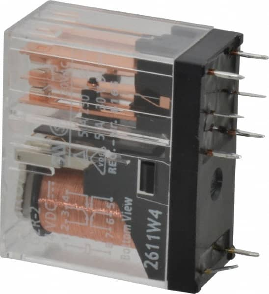 Omron - Rectangle Electromechanical PCB General Purpose Relay - 3 Amp at 250 VAC & 30 VDC, DPDT, 24 VDC, 29mm Wide x 25.5mm High x 13mm Deep - A1 Tooling