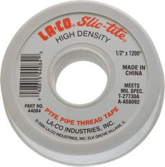 LA-CO - 1/2" Wide x 1,200" Long General Purpose Pipe Repair Tape - 3 mil Thick, -450 to 550°F, White - A1 Tooling