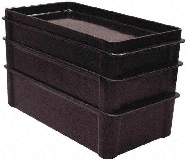 MFG Tray - 200 Lb Load Capacity Black Fiberglass Tote Container - Stacking, 23.4" Long x 12" Wide x 3.1" High - A1 Tooling