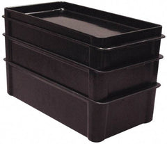 MFG Tray - 225 Lb Load Capacity Black Fiberglass Tote Container - Stacking, 23.4" Long x 12" Wide x 4.4" High - A1 Tooling