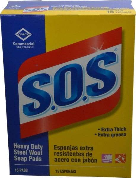 Value Collection - Steel Wool Scouring Soap Pad - Heavy-Duty, Blue/Gray - A1 Tooling