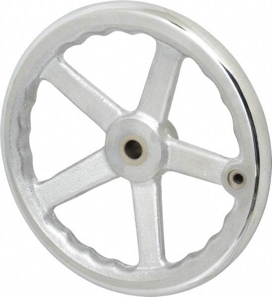 Gibraltar - 10", 5 Spoke Offset Handwheel - 0.622" Bore Diam, 1-7/8" Hub, Cast Iron, Chrome Plated Finish - A1 Tooling