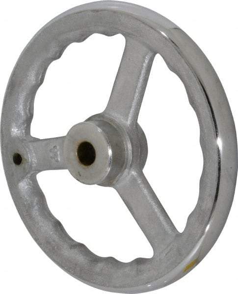 Gibraltar - 8", 3 Spoke Straight Handwheel - 1.8" Hub, Cast Iron, Chrome Plated Finish - A1 Tooling