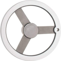 Value Collection - 8", 3 Spoke Straight Handwheel - 1.8" Hub, Aluminum, Chrome Plated Finish - A1 Tooling